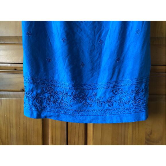 Talbots Fitted Silhouette Maxi Embroidered Dress SZ 8 - Picture 6 of 14